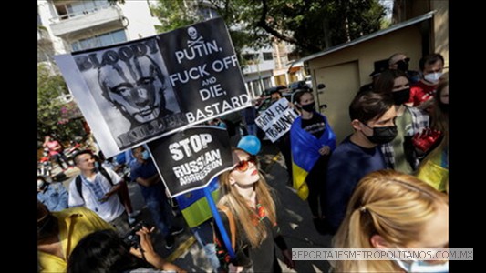 EN MEXICO TAMBIEN SE MANIFESTARON CONTRA LAS DECISIONES BELICAS DE PUTIN 