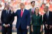 Gianni Infantino,  Donald Trump,  Claudia Sheinbaum y el Mark Carney durante la ceremonia de entrega de premios tras la final de la Copa Mundial de la FIFA 2026