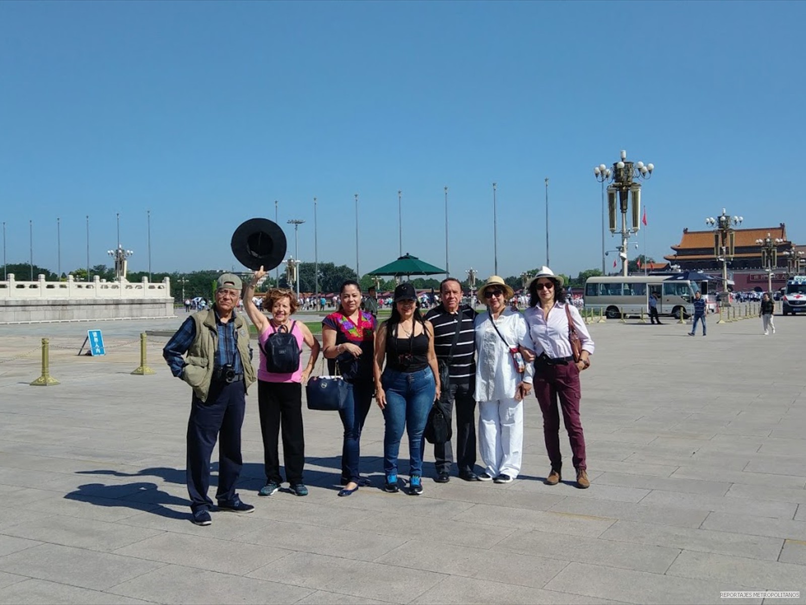 En la Plaza Tiananmen antes de visitar la Ciudad Prohibida