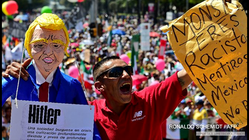 NO AL MURO. RESPETO A LA SOBERANIA, CLAMAN MEXICANOS

