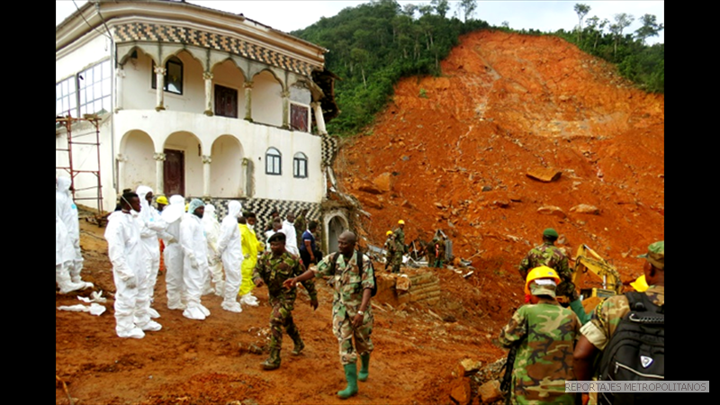 INUNDACIONES DEVASTAN SIERRA LEONA: 400 MUERTOS, 600 DESAPARECIOS.
