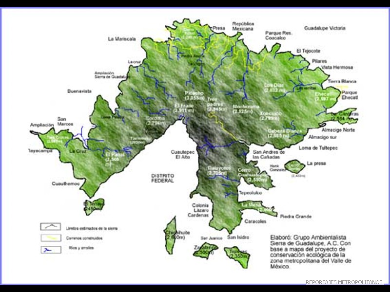 MAPA DE LA SIERRA DE GUADALUPE